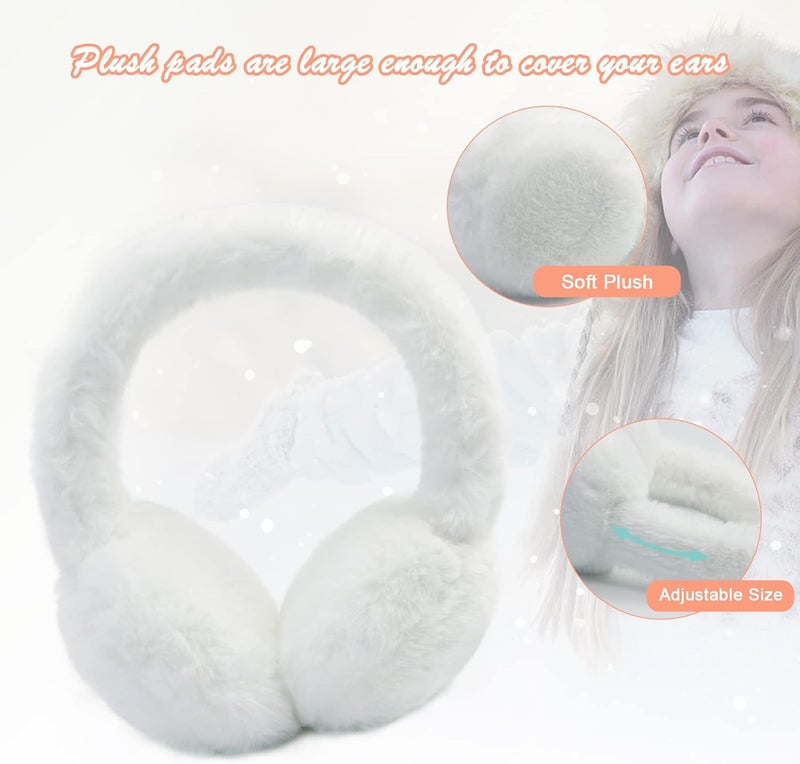 POXIMI Store Baby Warm Earmuffs Kid Magic Gloves Girl Soft Plush Ear Muffs Toddler Knit Mittens for Boy Winter Ear Warmer Set - Image 2